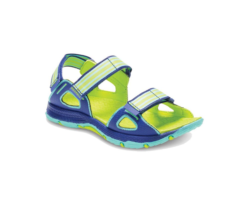 Merrell Sandals Green/Blue - Hydro Moc Blaze - Kids 92WVAZXRO